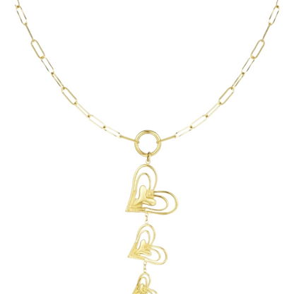 Halskette Herz-Trio-Halskette elegant Statement stilvoll Nickelfrei Yehwang