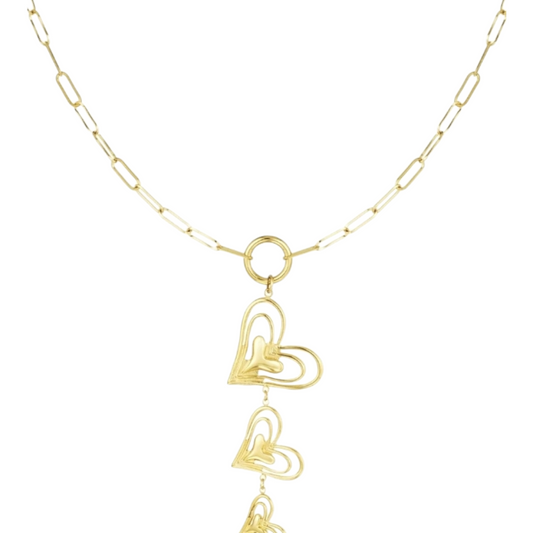 Halskette Herz-Trio-Halskette elegant Statement stilvoll Nickelfrei Yehwang