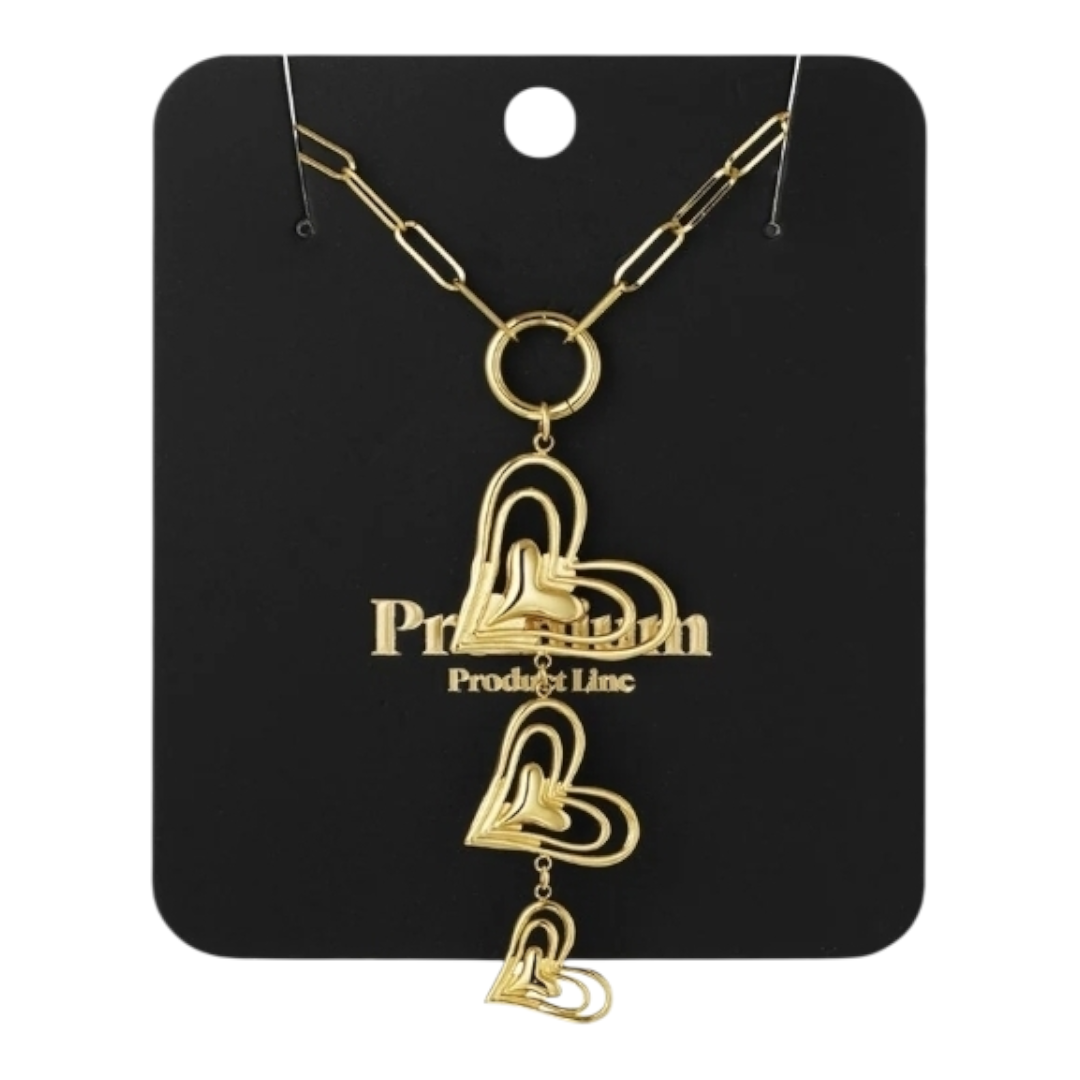 Halskette Herz-Trio-Halskette elegant Statement stilvoll Nickelfrei Yehwang