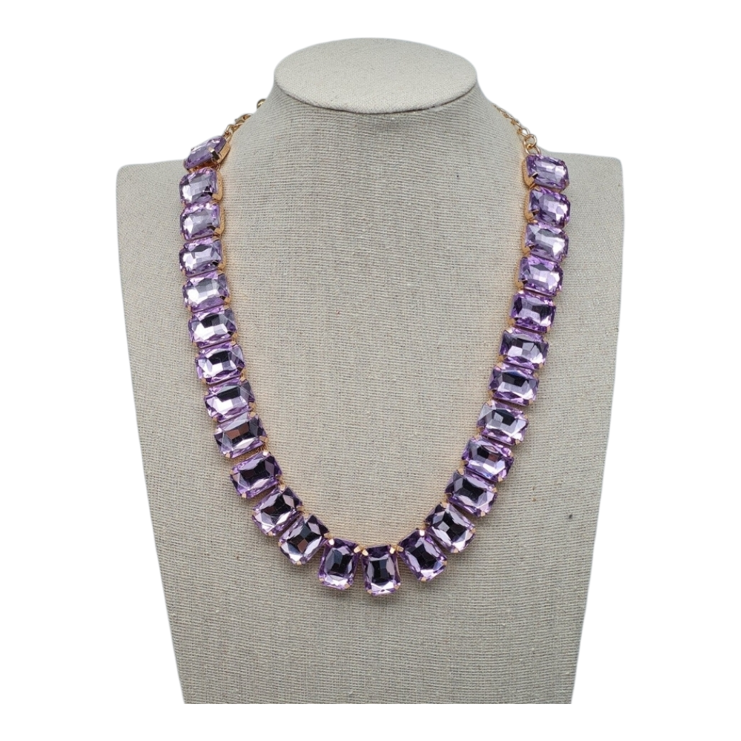 Halskette "Lilac Stoned" Lila Luxus Elegant  Stilvoll Nickelfrei Yewhang