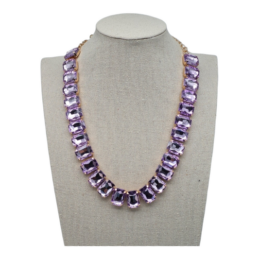 Halskette "Lilac Stoned" Lila Luxus Elegant  Stilvoll Nickelfrei Yewhang