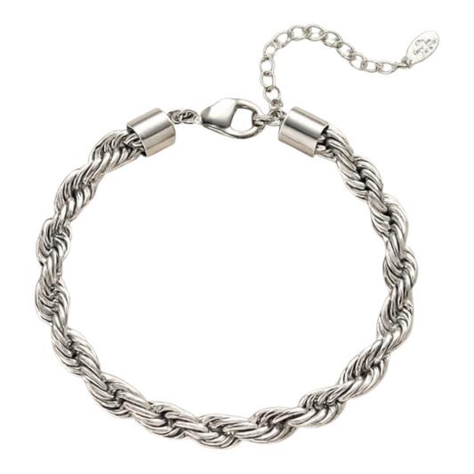 Armband "twisted silver" Unisex Nickelfrei Silberfarben Yehwang