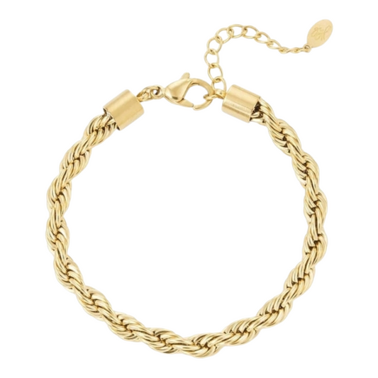 Armband "twisted gold" Unisex gedrehte Gliederkette Goldfarben Yehwang