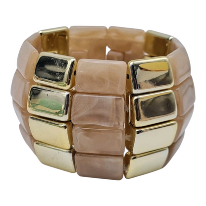 Armband Stretch Goldfarben Blassrosa Weiß Hellblau Hellgrün Beige Schwarz Nickelfrei