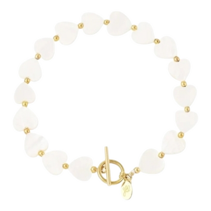 Armband Herzarmband Strandkollektion Weiß gold Muschel Urlaub Strand Yehwang