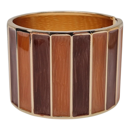 Klapp-Armband Braun Orange Emaille Nickelfrei Naturtöne Nickelfrei Yehwang