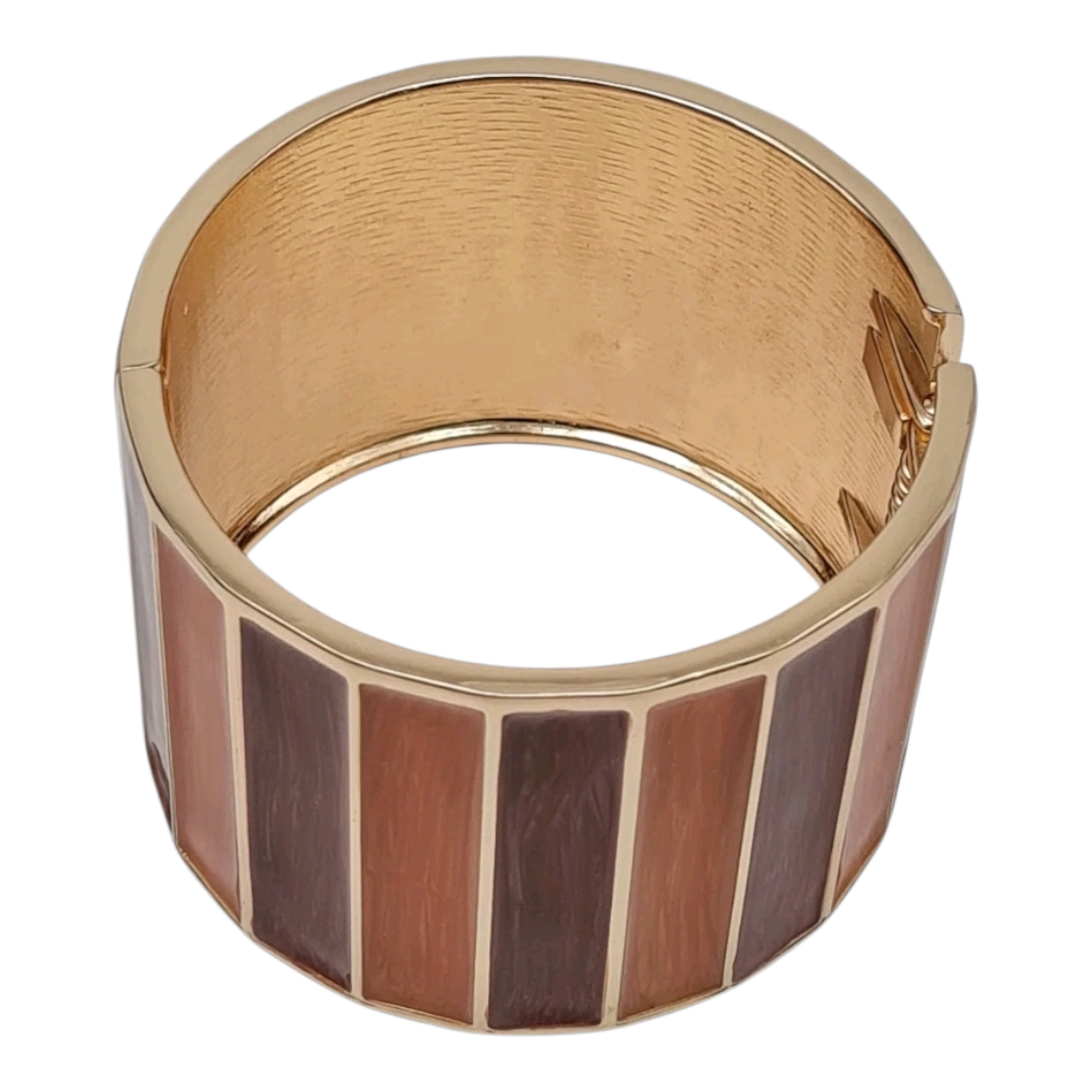 Klapp-Armband Braun Orange Emaille Nickelfrei Naturtöne Nickelfrei Yehwang