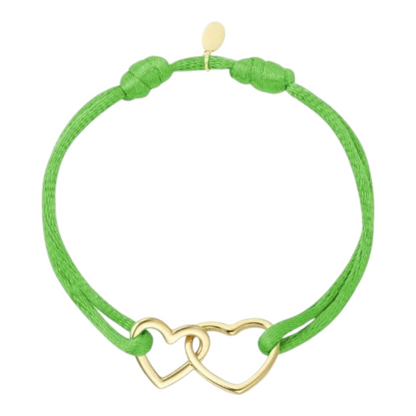 Armband Stoffarmband Herz bunt Liebe Romantik Freundschaft Nickelfrei Yehwang