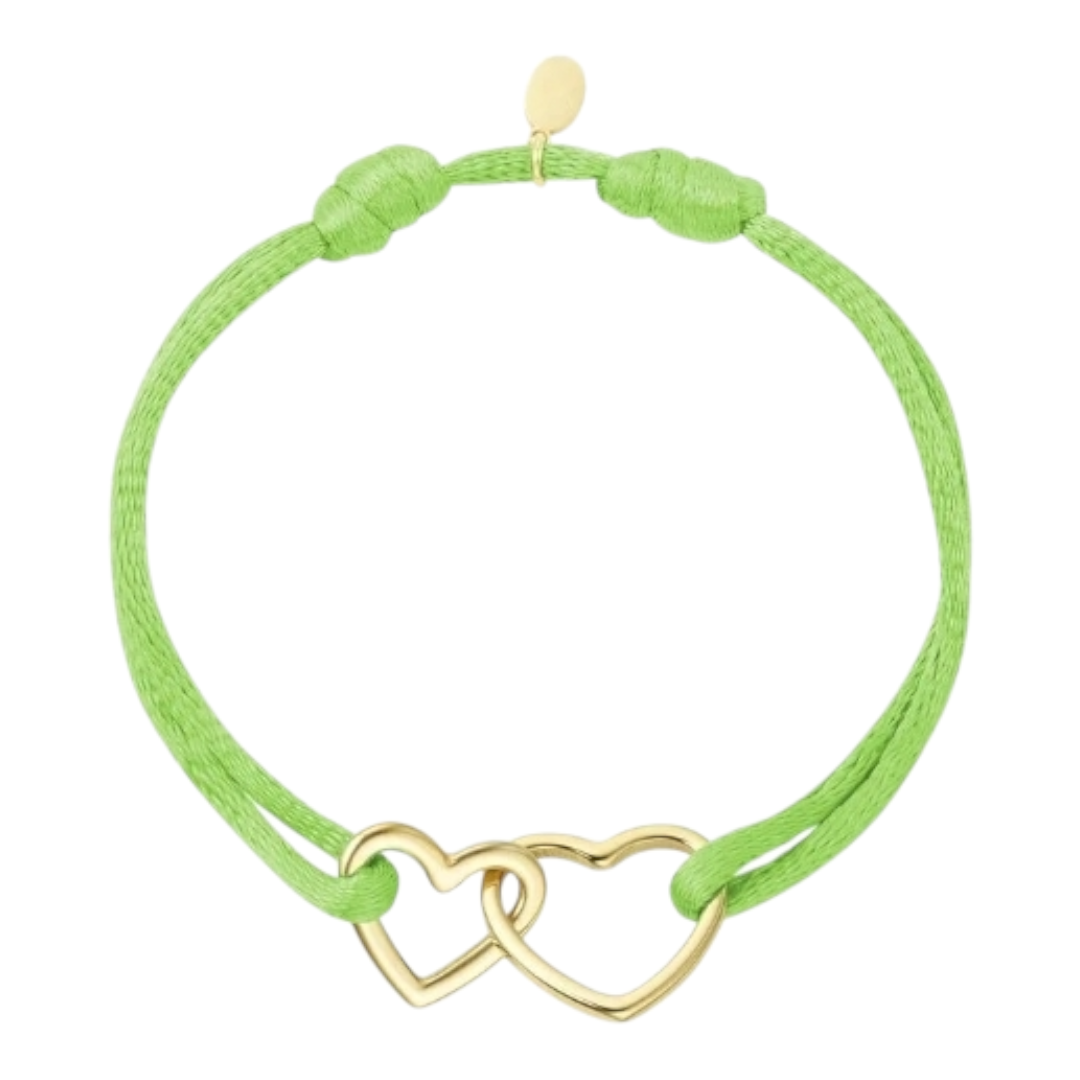 Armband Stoffarmband Herz bunt Liebe Romantik Freundschaft Nickelfrei Yehwang