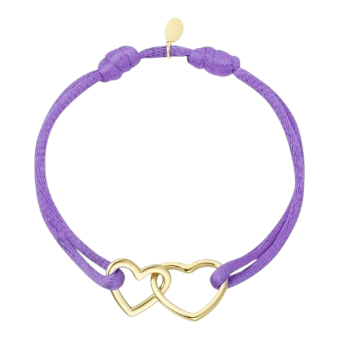 Armband Stoffarmband Herz bunt Liebe Romantik Freundschaft Nickelfrei Yehwang