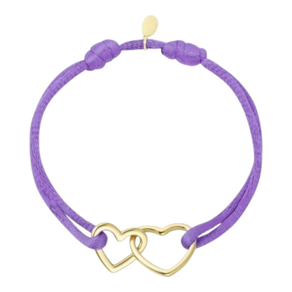 Armband Stoffarmband Herz bunt Liebe Romantik Freundschaft Nickelfrei Yehwang