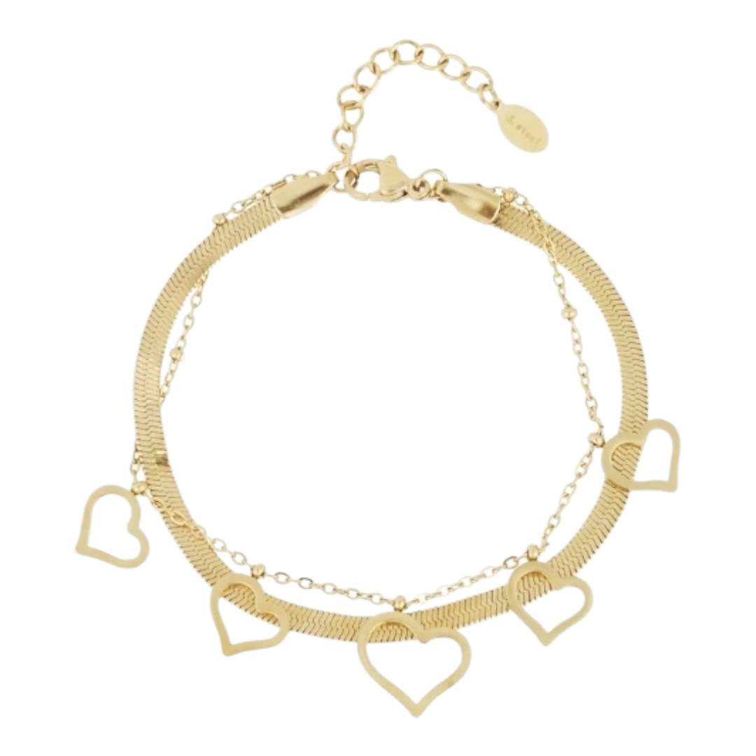 Armband Doppelarmband "Lots of Love" Gold- Silberfarben Nickelfrei Yehwang