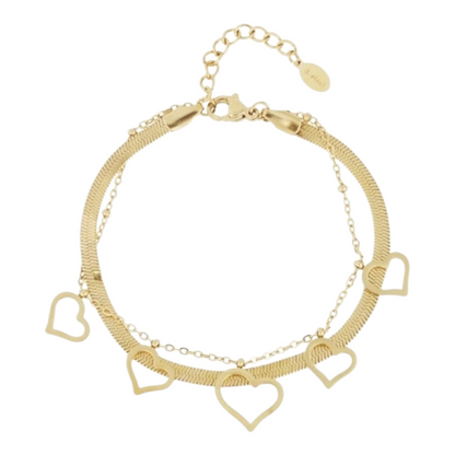 Armband Doppelarmband "Lots of Love" Gold- Silberfarben Nickelfrei Yehwang