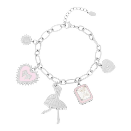 Armband Charm-Armband bunte Tänzerin Silber- und Goldfarben Nickelfrei Yehwang