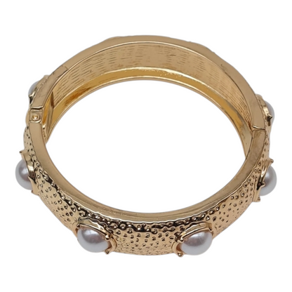 Klapp-Armband Goldfarben Kunstperlen Nickelfrei stilvoll elegant Luxus Yehwang