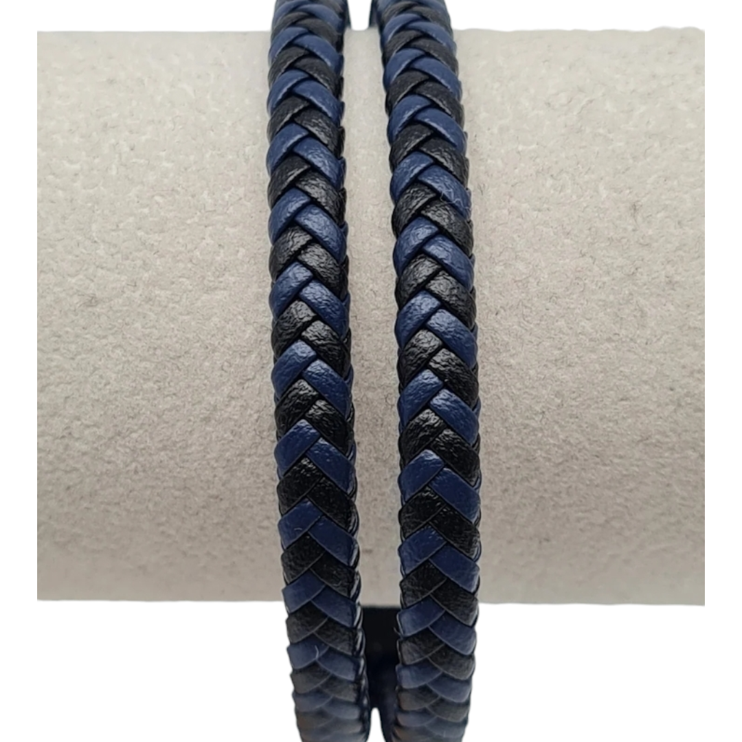 Armband Herrenarmband Schwarz geflochten Blau doppelarmband nickelfrei Yehwang