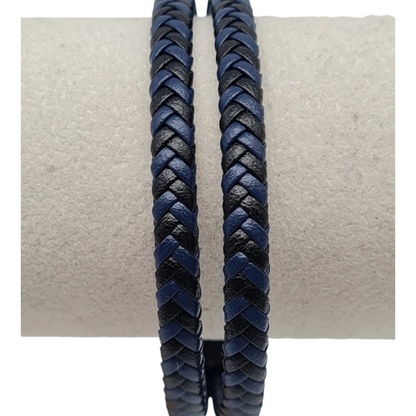 Armband Herrenarmband Schwarz geflochten Blau doppelarmband nickelfrei Yehwang