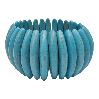 Armband Türkis Stretch Vintage Used-Look Bauern Silberfarben Nickelfrei Yehwang