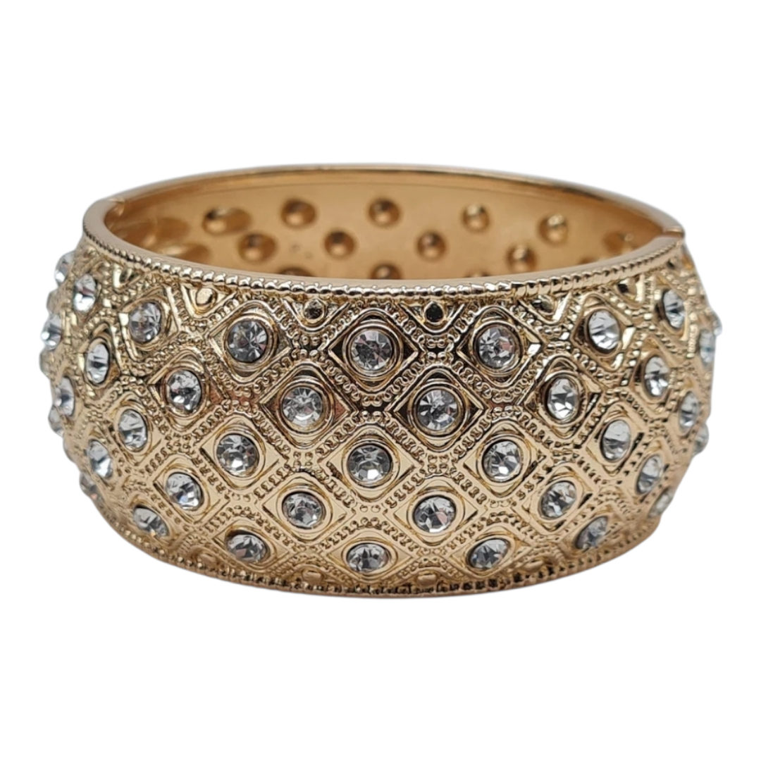 Armband Klapp-Armband Goldfarben Straß Orientalisch Nickelfrei Yehwang