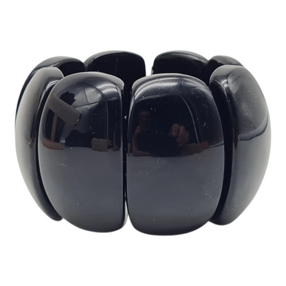 Armband Acryl Stretch Marmor Look Creme und Schwarz Nickelfrei trend 2026 Yehwang