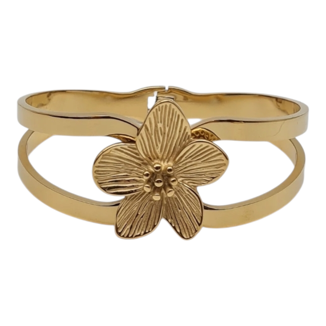 Armband Klapp-Armband Goldfarben Blumen kombinierbar nickelfrei Cosmos
