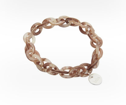 Armband Gliederarmband Hellblau Braun Beige Acryl Nickelfrei Biba