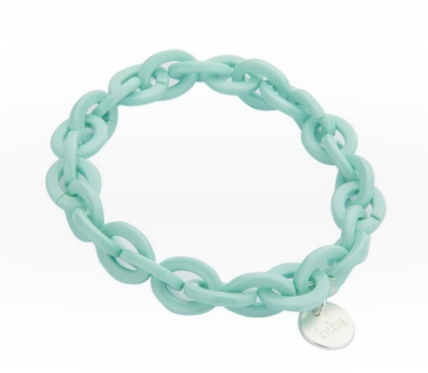 Armband Gliederarmband Hellblau Braun Beige Acryl Nickelfrei Biba