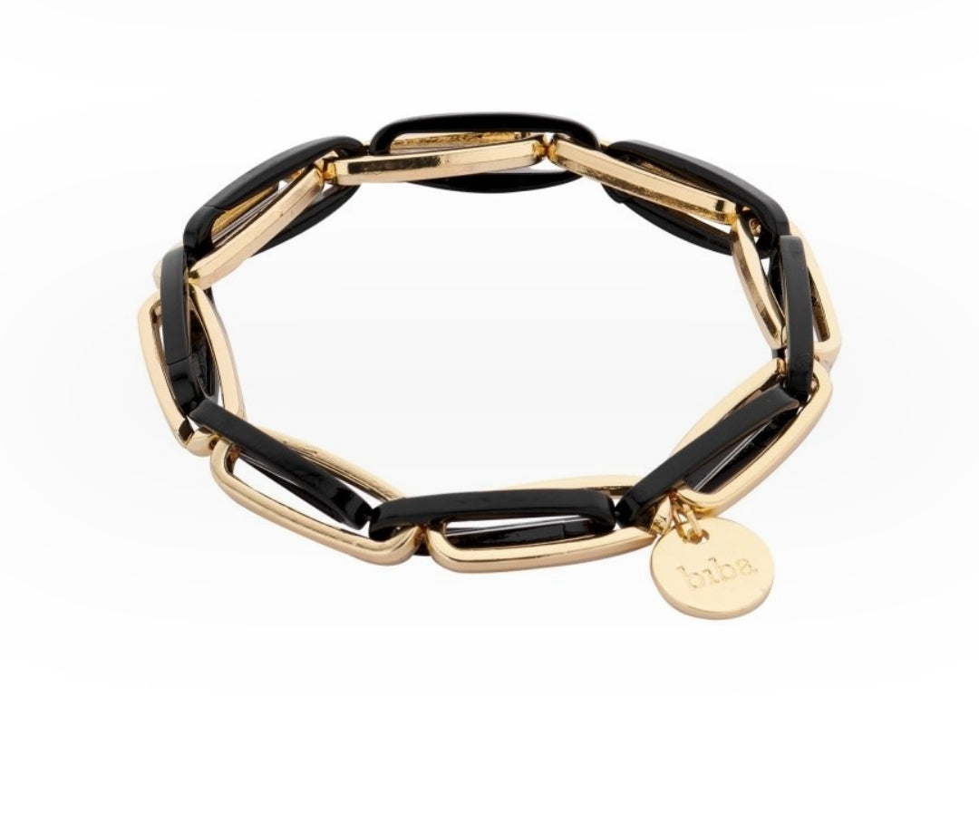 Armband Gliederarmband Schwarz Grau Acryl Nickelfrei Biba