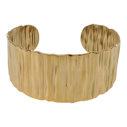 Armreif goldfarben Nickelfrei Silberfarben Muster Relief Cosmos