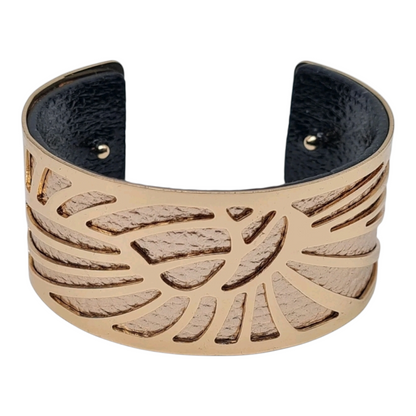 Armreif goldfarben Nickelfrei Silberfarben Muster Relief Cosmos