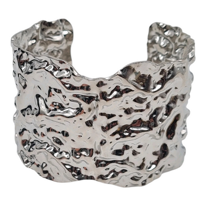 Armreif goldfarben Nickelfrei Silberfarben Muster Relief Cosmos