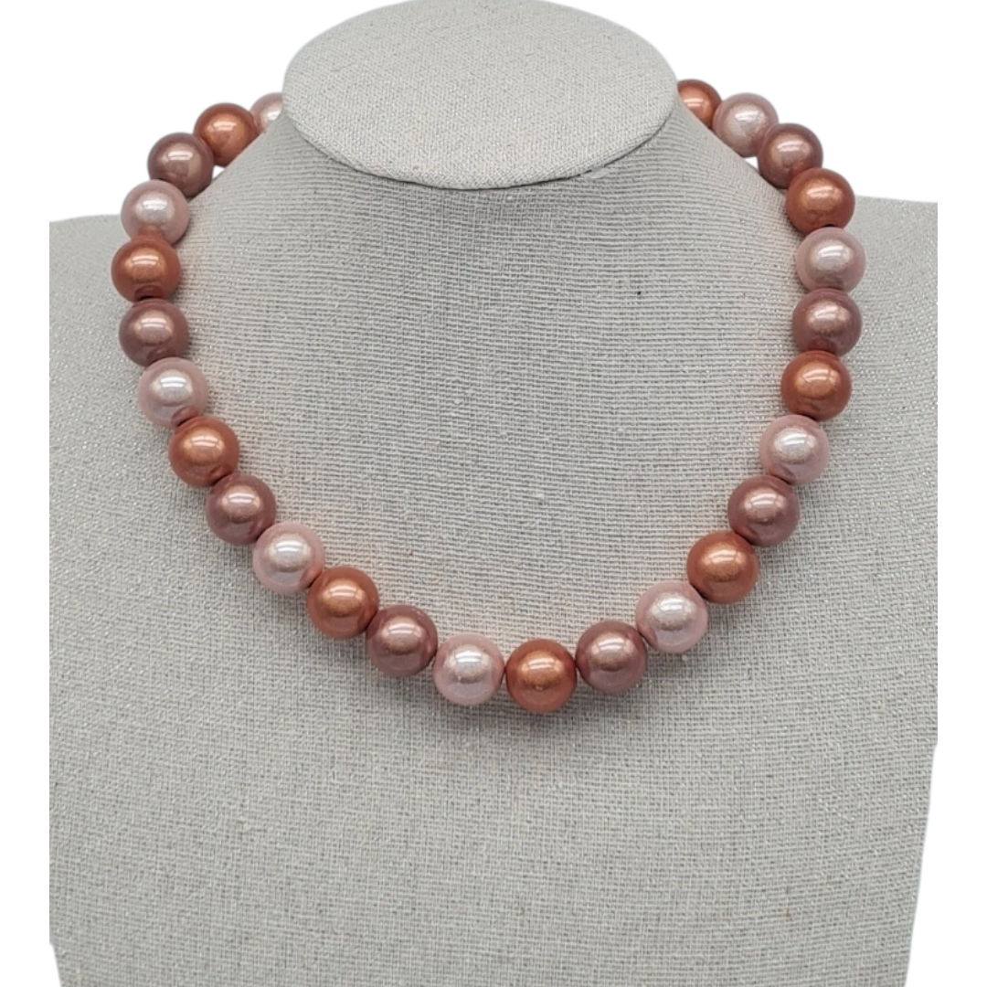 Halskette Perlen "Space Beads" Beige Pastells Magic Trend Nickelfrei Biba