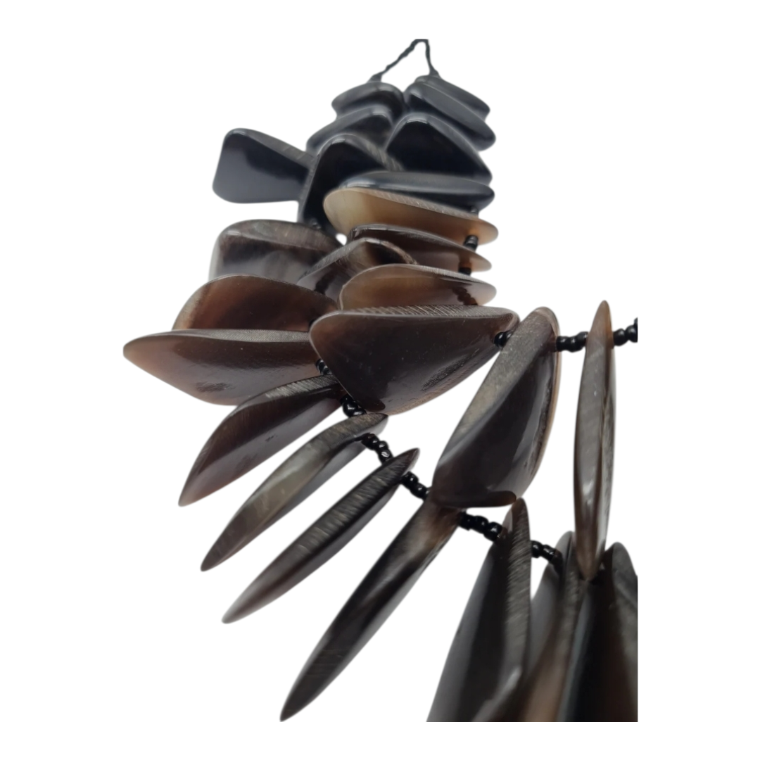Halskette Kurzhalskette Doppelkette Resin Steine Naturmuster Boho Biba Nickelfrei