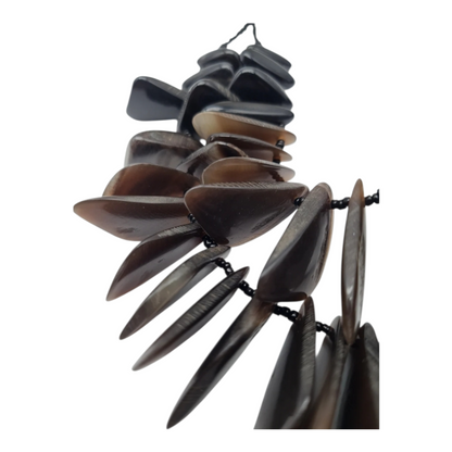 Halskette Kurzhalskette Doppelkette Resin Steine Naturmuster Boho Biba Nickelfrei