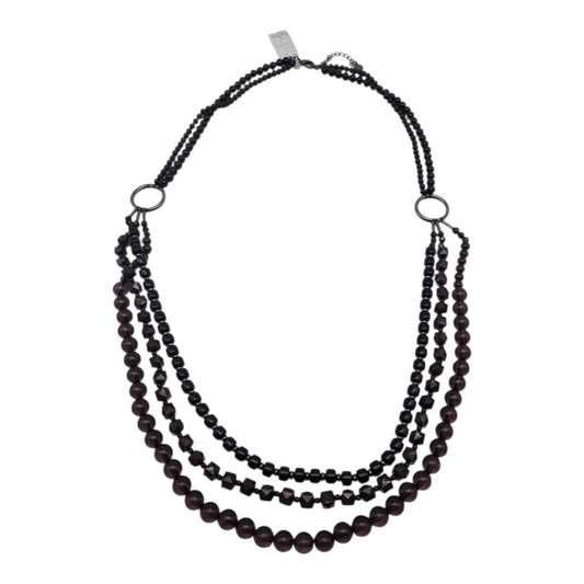 Halskette schwarz Gun Metal Lang nickelfrei mehrfachkette Collier Trend Biba