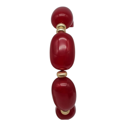 Biba elastisches Armband mit Resin Perlen in Kirschrot