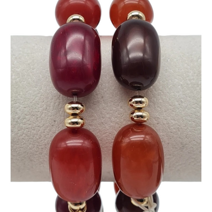 Armband Elastisches Big Resin Pearls Brombeere Kirsch Farben Biba