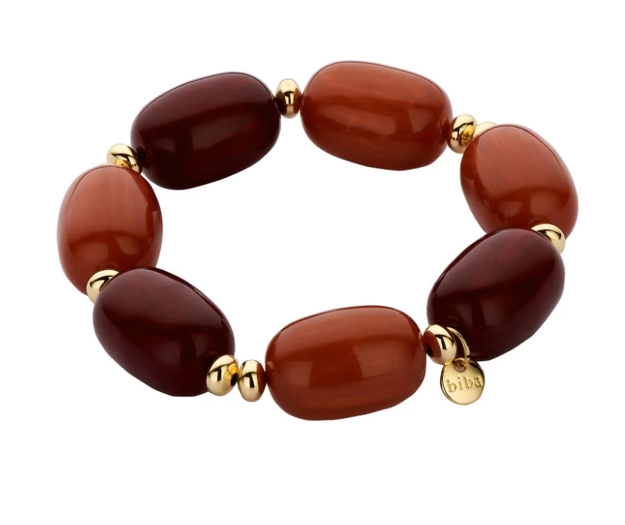 Armband Elastisches Big Resin Pearls Brombeere Kirsch Farben Biba