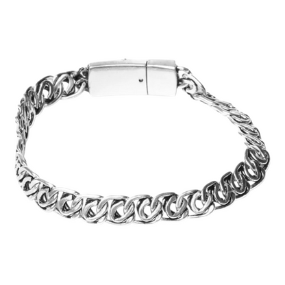 Armband Antik Silberfarben mit auffälligen Gliedern Unisex Nickelfrei Biba