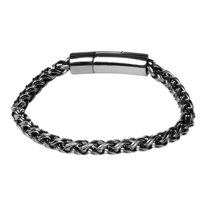 Armband Gun Metall Klobiges Glänzendes Armband Unisex nickelfrei Biba