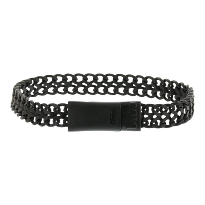 Armband Gun Metall flaches offener Gliederarmband Unisex Nickelfrei Biba
