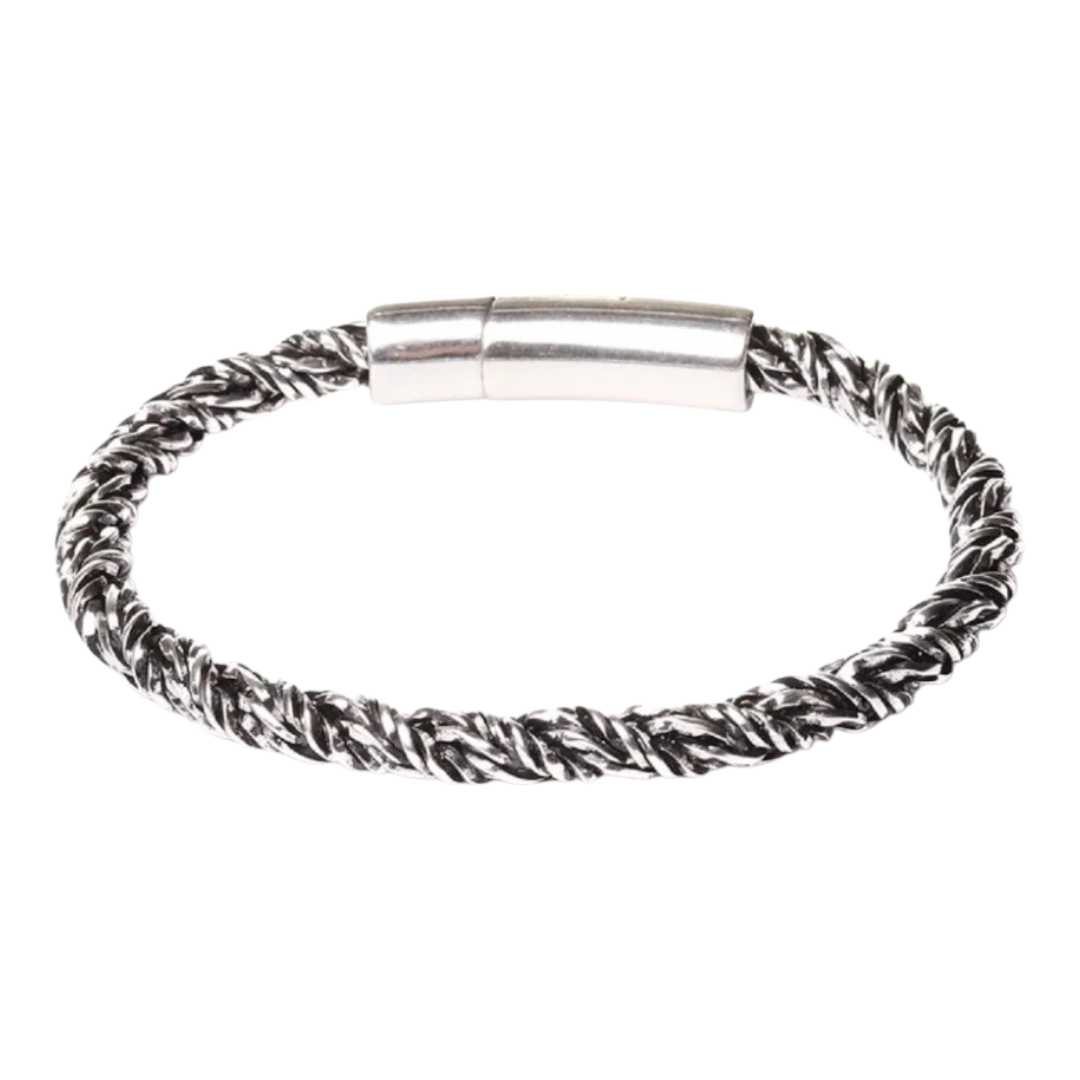 Armband Antik Silberfarben Unisex Gedrehte Gliedern Nickelfrei Biba
