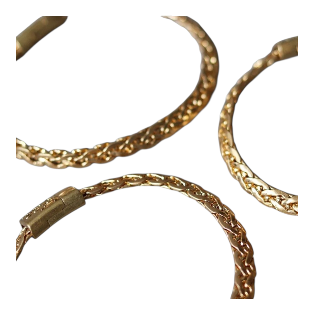 Armband Gliederkette burnished gold Unisex geflochtenen Glieder Nickelfrei Biba