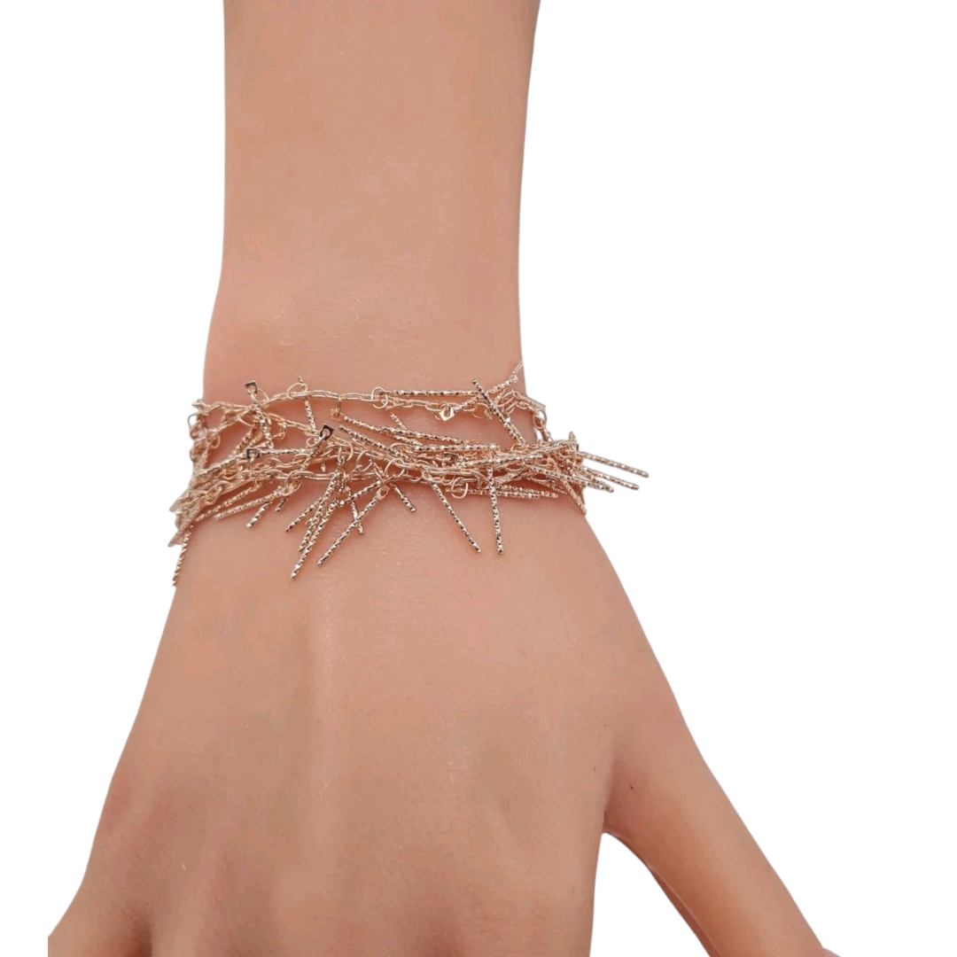 Armband "Spikes" Charleston Stil Rosé-gold, Gun Metal Silberfarben Nickelfrei Biba