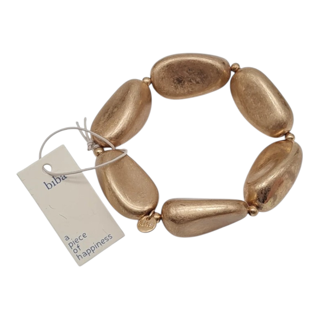 Armband Perlenarmband Große matte Metallperlen Elegant Stilvoll Organisch Biba