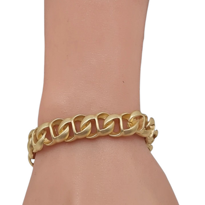 Armband Gliederarmband in Matt Goldfarben mit gedrehte Glieder Statement Biba