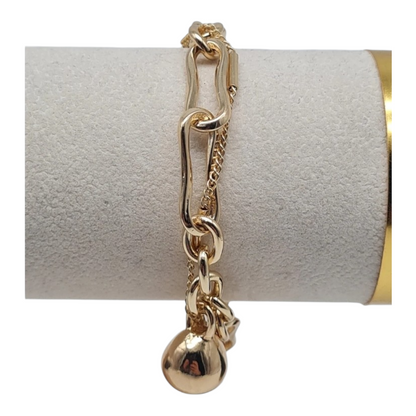Biba Armband Goldfarben mit Goldkugel