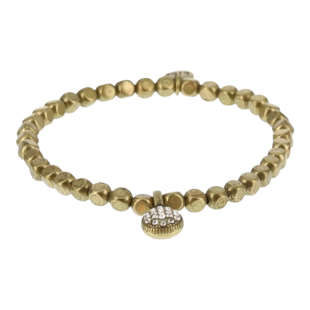 Armband Kupfergold mit Strass-Anhänger Tropfenform Filigran Trend Biba
