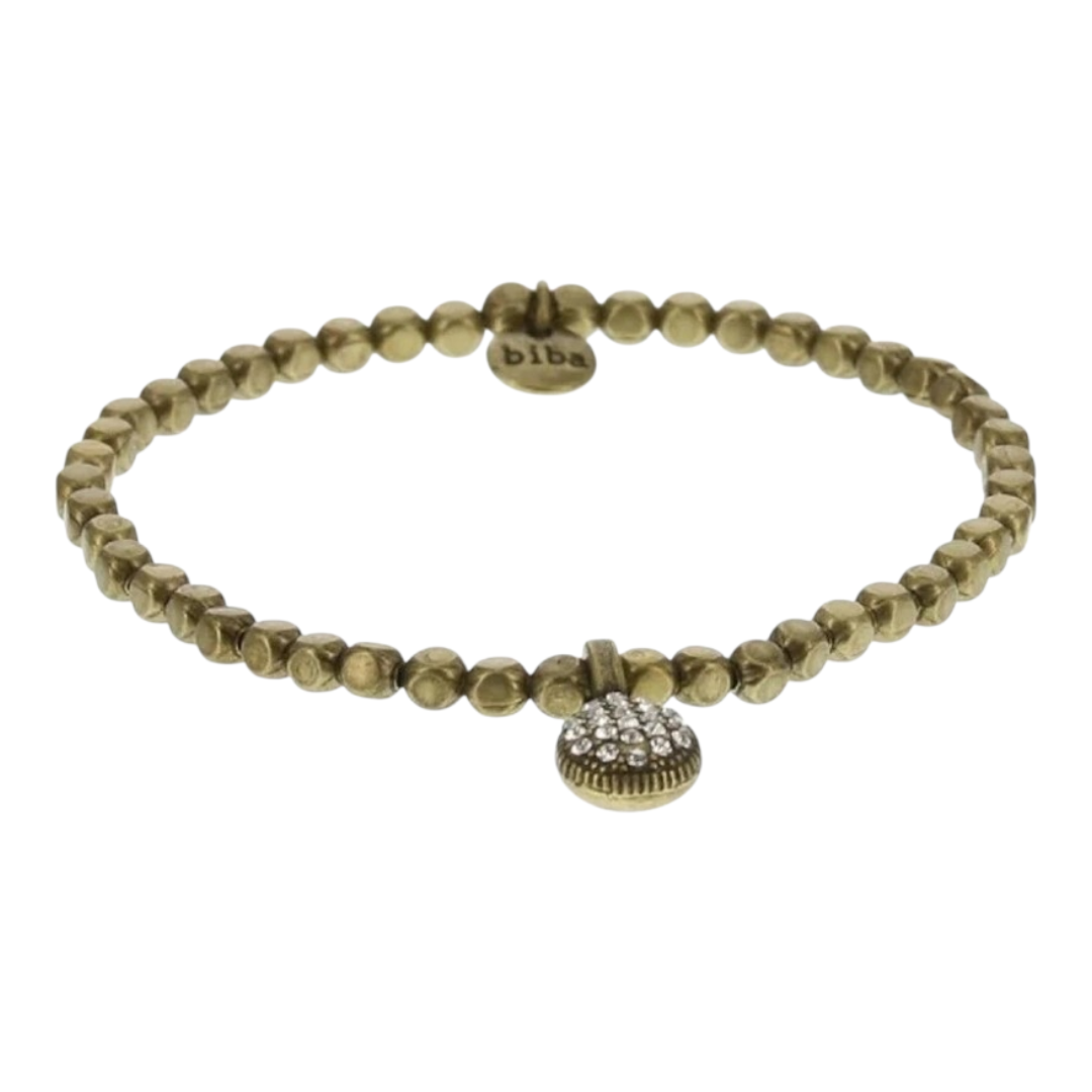 Armband Kupfergold mit Strass-Anhänger Tropfenform Trend Nickelfrei Biba