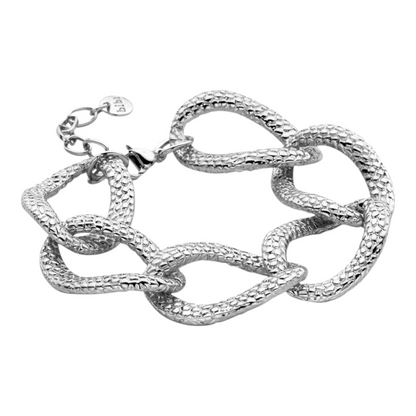 Armband Silberfarben mit Relief und große Glieder Nickelfrei Trend Biba